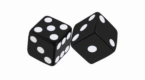 Two Black Dices Illustrazione stock