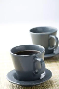 Two black filter coffees. Foto stock