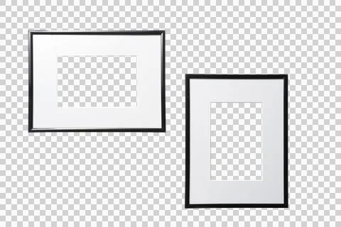 Two black frames with passepartout Stock Photos