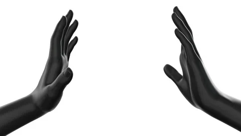 Two black human hands reaching out to each other isolated on white background. Stock Footage 181005340