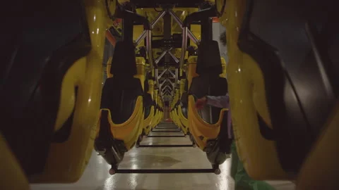 Two black kids aboard a roller coaster Stock Footage 283292569