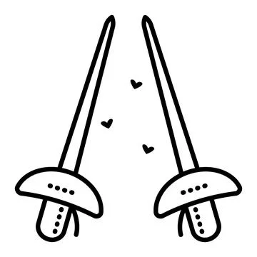 Two black line swords Stock Illustration