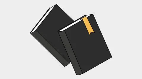 Two Black Notebooks with a Yellow Bookmark Stock Illustration