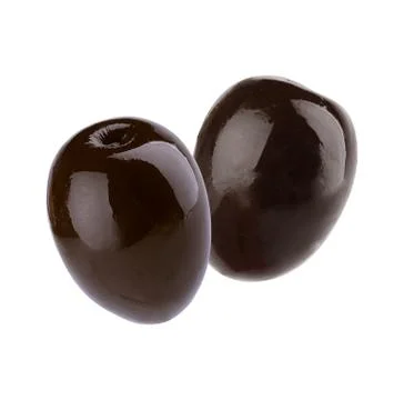 Two black olives Stock Photos