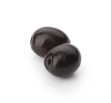 Two black olives Stock-Fotos