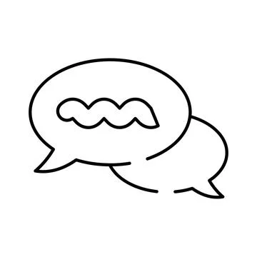 Two black outline speech bubbles communicating concept Stock Illustration