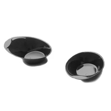 Two black plastic cups isolated over white background Stock Photos