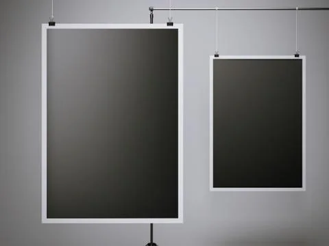 Two black posters hanging Stock Illustration