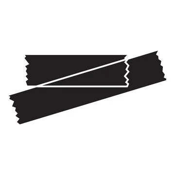 Two black rectangular labels with serrated edges overlapping on white backg.. イラスト素材