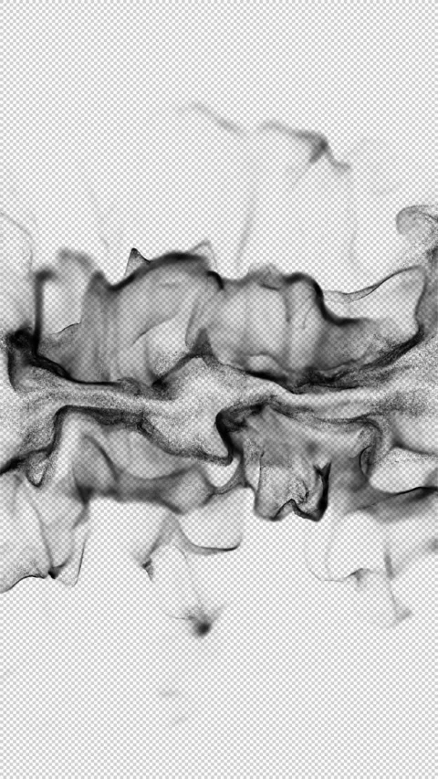Two Black Smoke Clouds Converging With Alpha Channel Stock-Footage 344973203