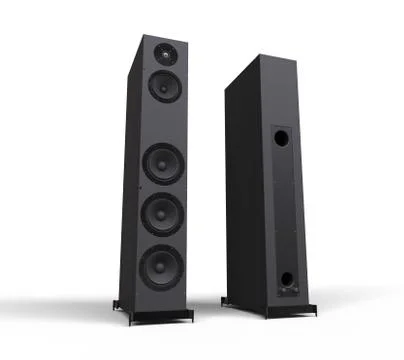 Two Black Speakers Stock Illustration