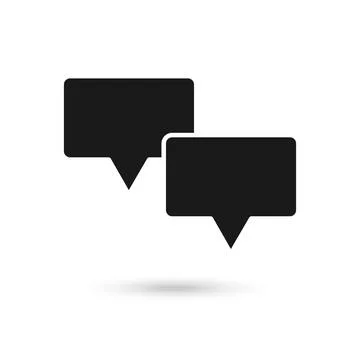 Two black speech bubbles icon thin line for web and mobile, modern minimali.. Illustrazione stock