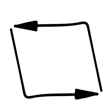 Two black square arrow.. doodle vector element. hand drawn Stock Illustration