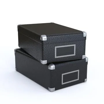 Two black storage boxes 3D 스톡 일러스트