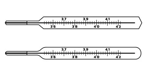 Two black thermometers Stock Illustration