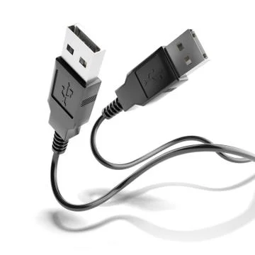 Two black usb plugs Ilustração Stock