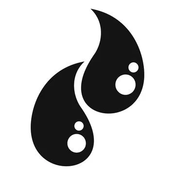 Two black water drops with bubbles forming a stylish pattern Stockillustratie