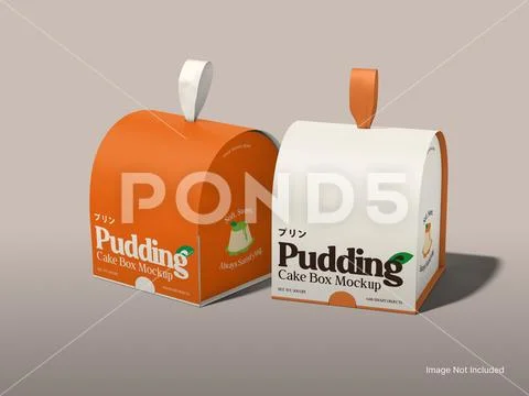 Two Blank Arc Box Mockup 3D Rendering for Takeaway Packaging PSD Template