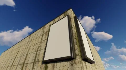 Two blank billboards Stock Illustration