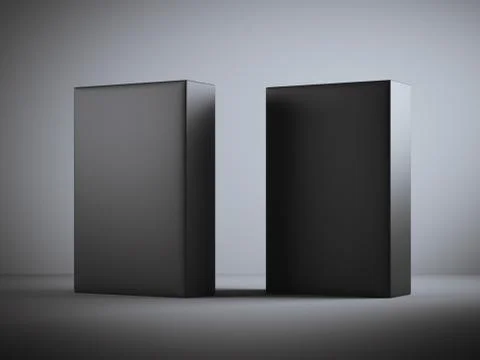 Two blank black boxes 库存插图