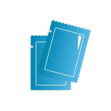 Two blank blue glossy sachets vector icon Stock Illustration