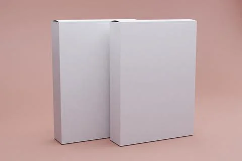 Two blank boxes on pink background; packaging mockup Stock Illustration