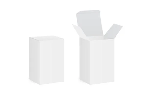 Two blank cardboard boxes, opened and closed Stock Illustration