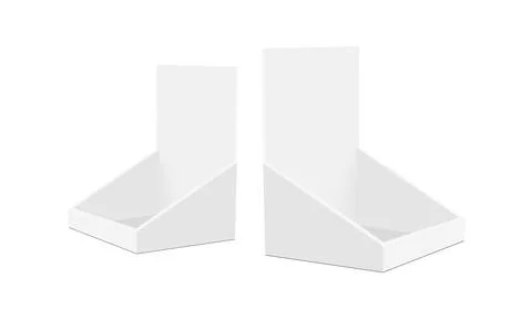 Two Blank Cardboard Display Boxes Mockups Side View Stock Illustration