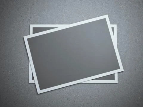 Two  blank cards on the gray studio floor Illustrazione stock