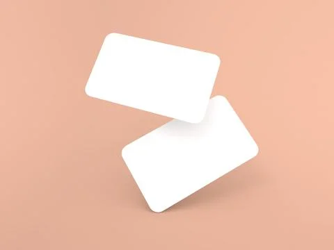 Two blank cards placed at an angle on a soft peach background 스톡 일러스트