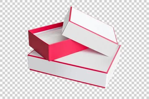 Two  blank chocolate or macarons boxes isolated on white Stock Photos