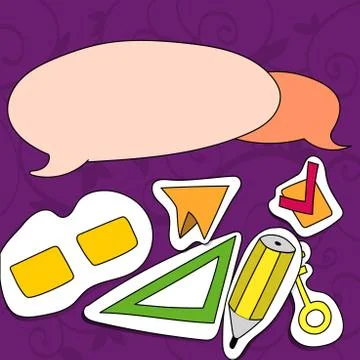 Two Blank Colorful Round Speech Bubble with Tails Facing Opposite Direction Stock Illustration