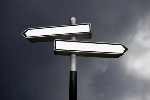 Two blank direction signs Stock Photos