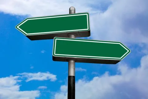 Two blank direction signs Stock Photos