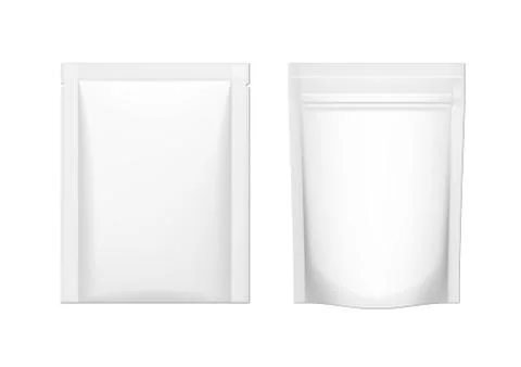 Two Blank Package Doy Pack And Sachet Pouch Pack. Stock Illustration