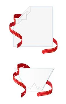 Two blank papers with ribbon Stock-Illustration