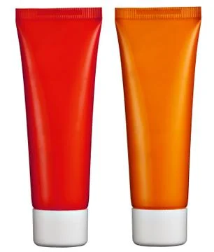 Two blank plastic cosmetics tubes Stock Photos