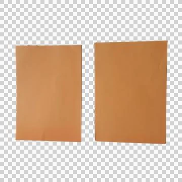 Two blank rectangular brown paper sheets isolated on a simple surface Фото