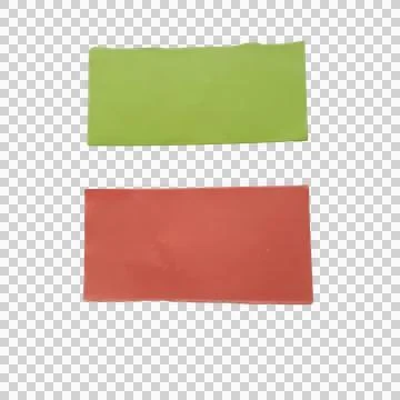 Two blank rectangular paper labels in bright green and red colors Stock Photos