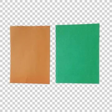 Two blank rectangular paper sheets in brown and green colors Фото