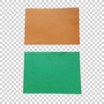 Two blank rectangular paper sheets in brown and green colors Фото