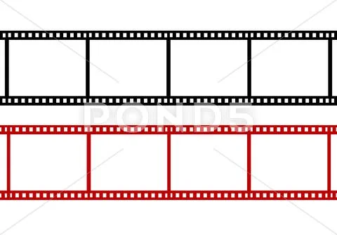 Two blank red film strip Stock Illustration