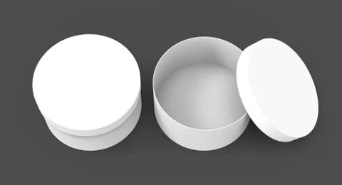 Two blank round boxes Illustrazione stock