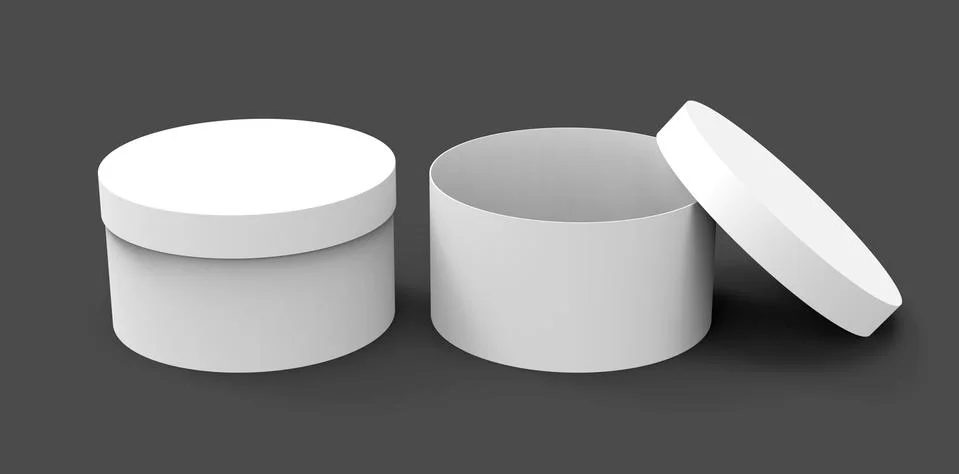 Two blank round boxes Illustrazione stock