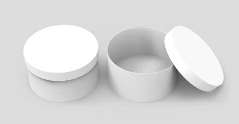 Two blank round boxes Illustrazione stock