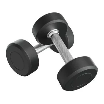 Two Blank Round Rubber Dumbbells, weightlifting gym equipment top view Stock Illustration
