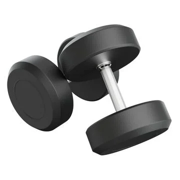 Two Blank Round Rubber Dumbbells, weightlifting gym equipment top view Stock Illustration