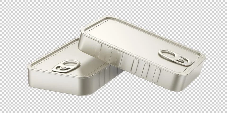 Two blank sardine cans Stock Illustration