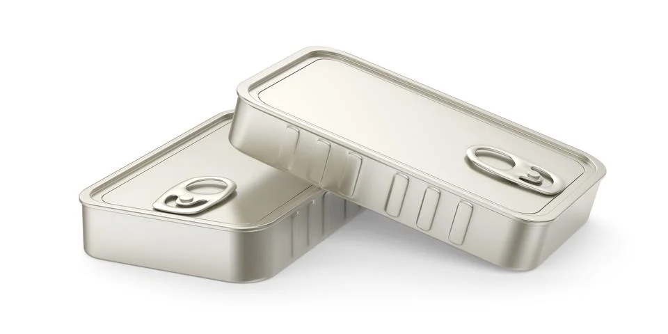 Two blank sardine cans Stock Illustration