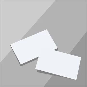 Two blank sheets of paper or paper stickers with shadow. Vector Stock Illustration